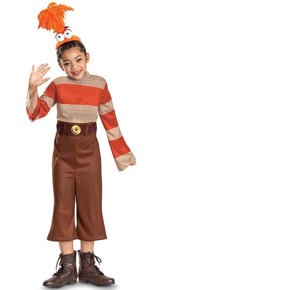 Anxiety Inside and Out Halloween Costume 7/8 Jumpsuit & Headpiece 2 Pc Girls